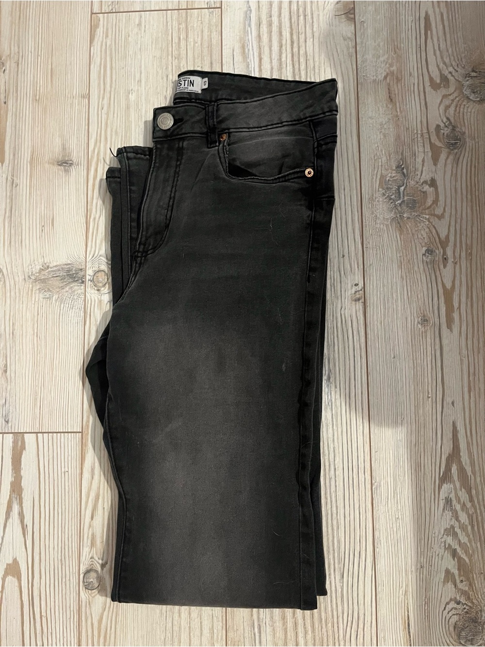 Black flared jeans wide leg at the bottom